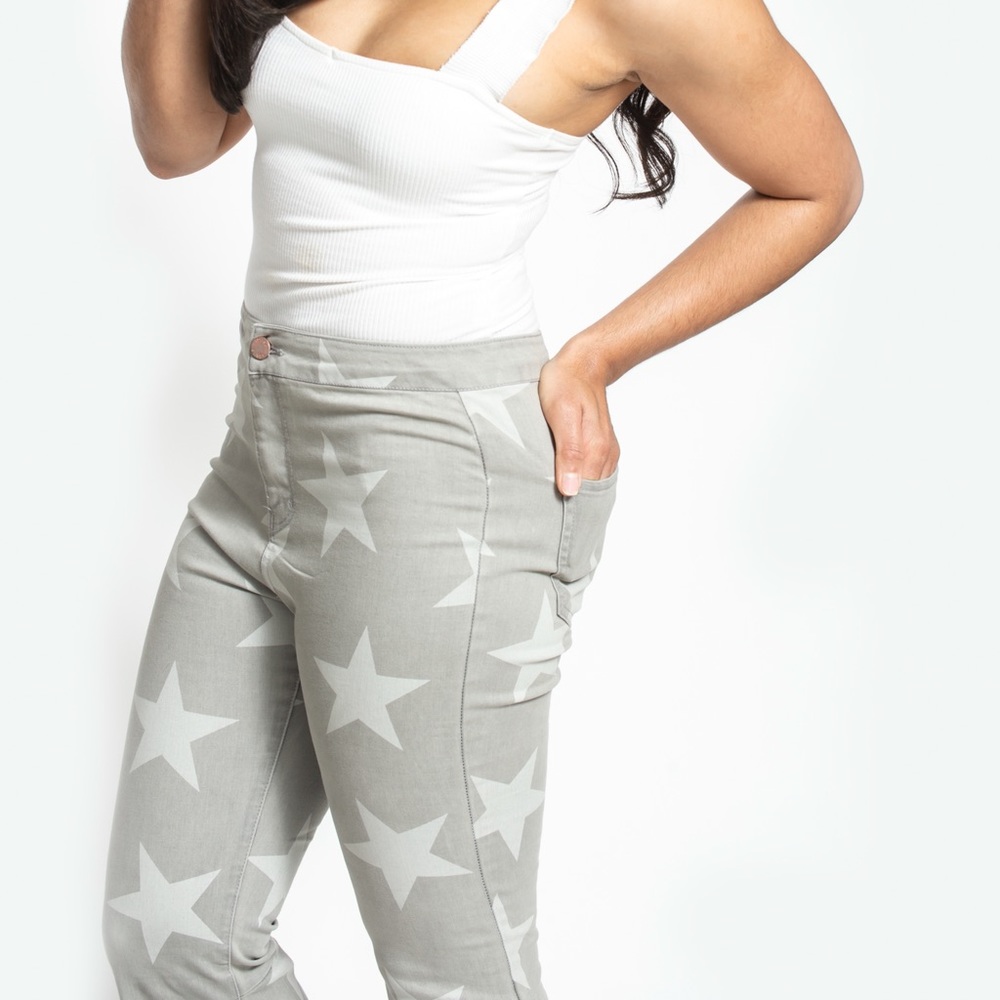 Gray star Bell bottoms